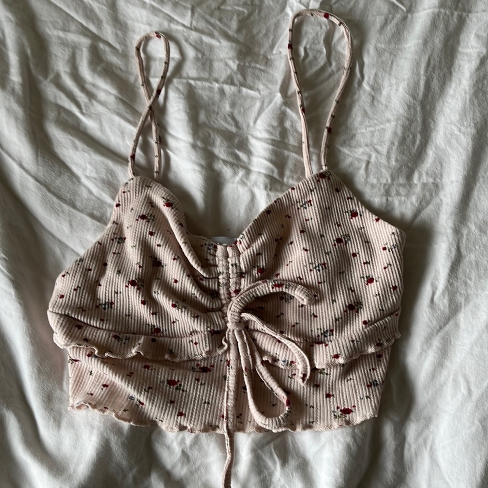 princess polly floral cropped tank top